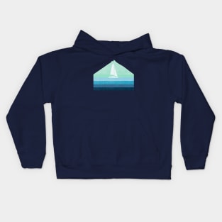 Sailing in the shades of blue Kids Hoodie